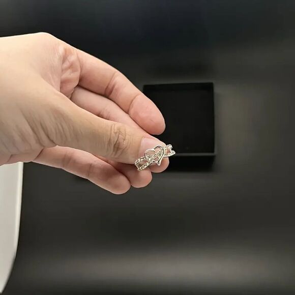 New - Infinity Heart Rhinestones Promise Ring - Size 9 - Picture 7 of 10